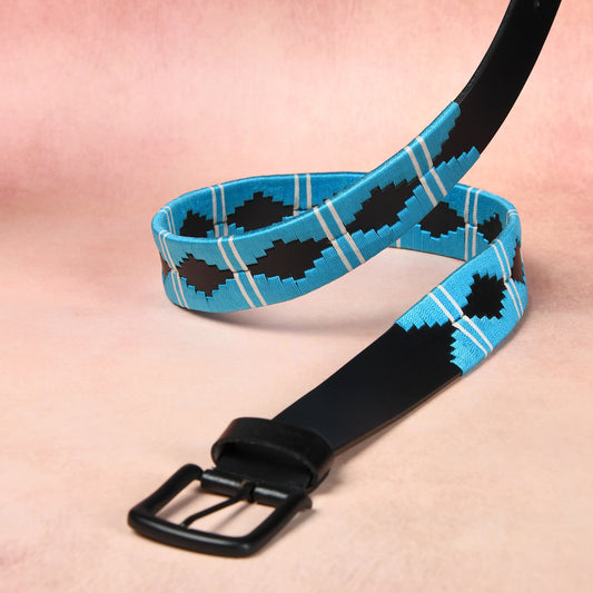 Black Polo Leather Belt with Black Buckle & Contrast Stitching 2 creative photo