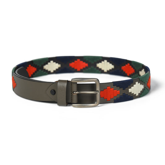 Handcrafted Grey Polo Leather Belt – Made in India Front Photo