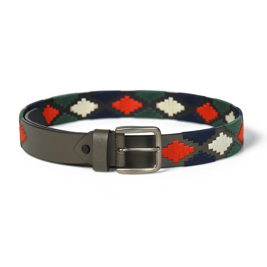 Handcrafted Grey Polo Leather Belt – Made in India Front Photo