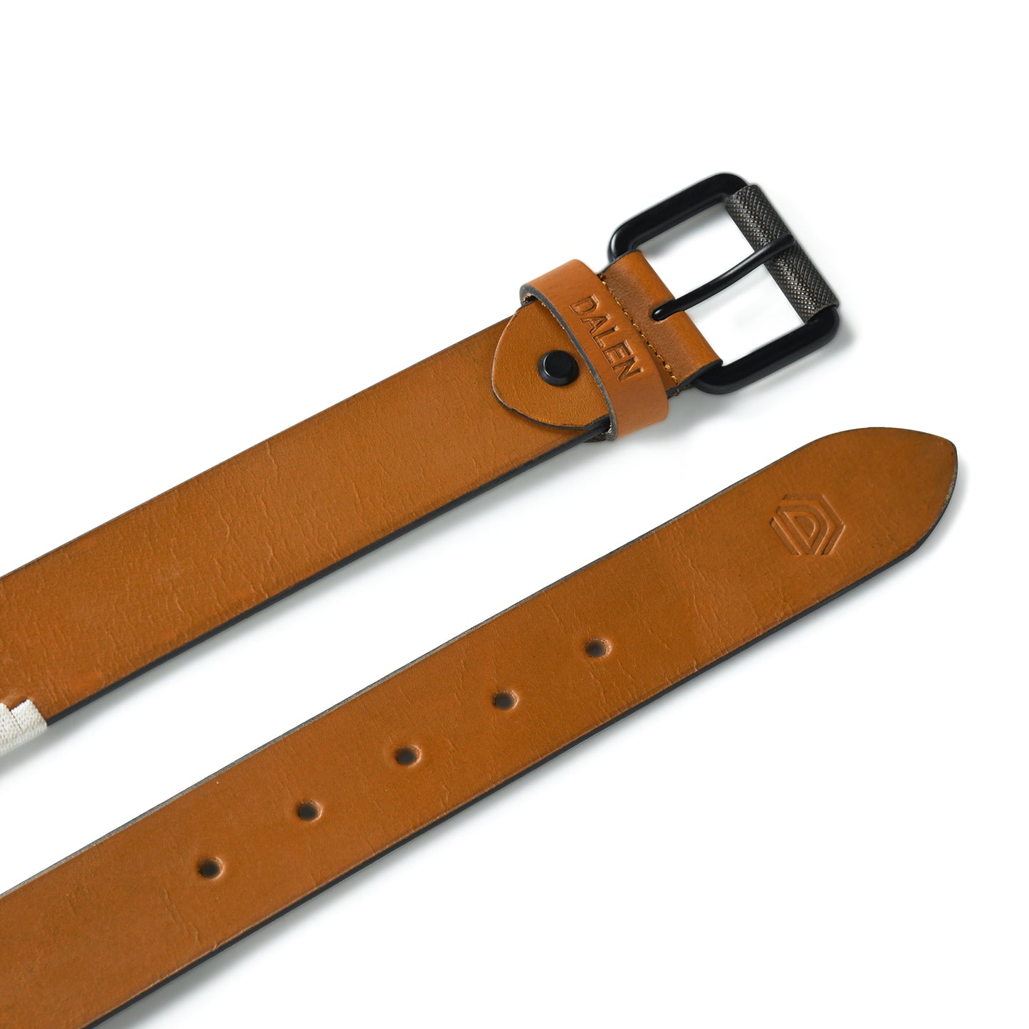Sierra-Tan Polo Leather Belt with Multicolour Stitching & Black Buckle