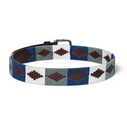Frost - Handcrafted Brown Polo Leather Belt with Blue Stitching – Made in India