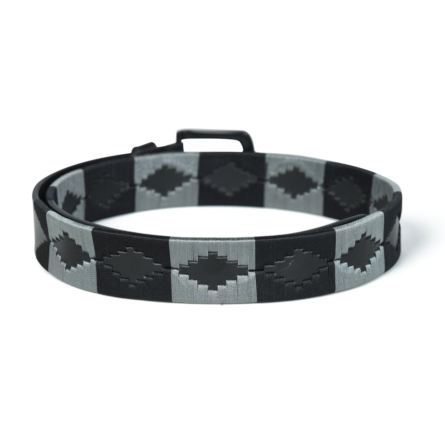 Eclipse-Black Polo Leather Belt with Black Stitching & Black Buckle