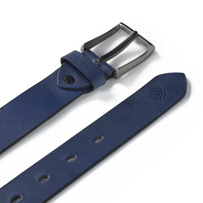 Handcrafted Blue Polo Leather Belt zoom