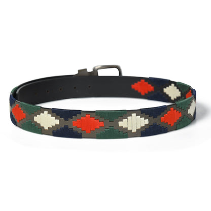 Handcrafted Grey Polo Leather Belt – Made in India Back