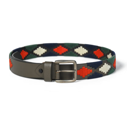 Handcrafted Grey Polo Leather Belt – Made in India Front Photo