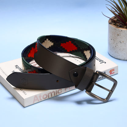 Handcrafted Grey Polo Leather Belt – Made in India Studio Photo