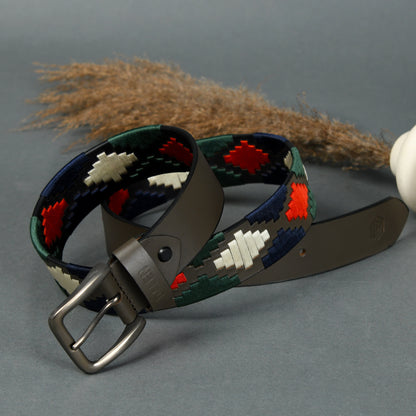 Handcrafted Grey Polo Leather Belt – Made in India Studio photo 2