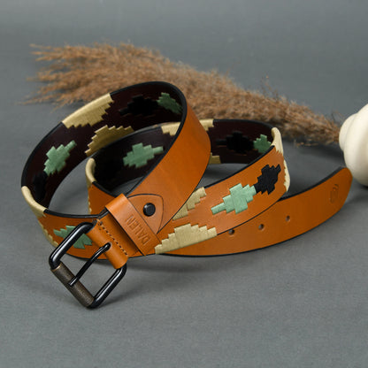 Handcrafted Tan Polo Leather Belt – Made in India Studio Photo 2