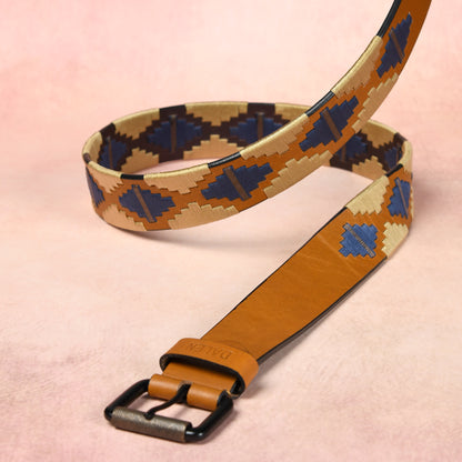 Handcrafted Tan Polo Leather Belt Studio Photo 2